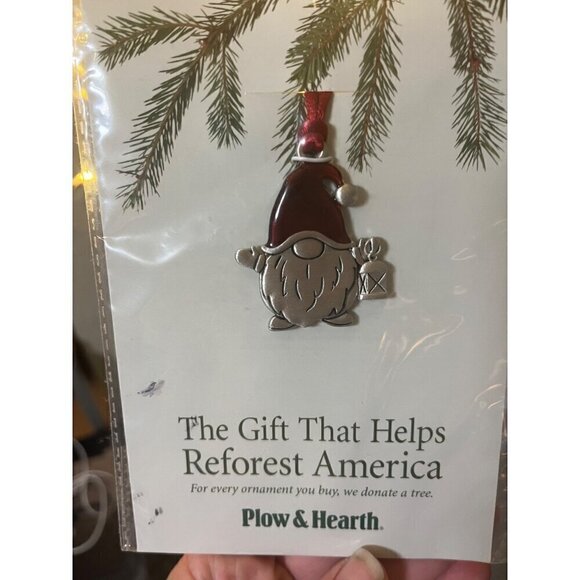 nwt pueter xmas tree gnome red and silver nonprofit donation w each one sold - Picture 1 of 5